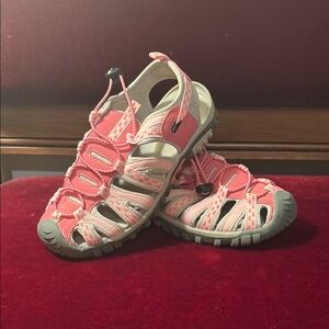 Pink and White Breast Cancer Awareness Sandals